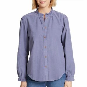Gloria Vanderbilt Cotton Ruffle Trim Blouse
